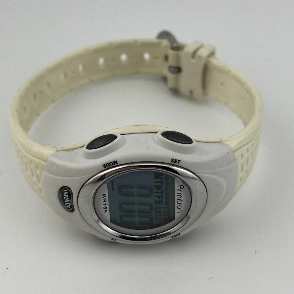 Armitron Pro Sport Instalite Watch Women Digita Watch White 26mm- New Battery‎